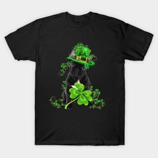 Lucky French Bulldog Shamrock St Patrick's Day T-Shirt